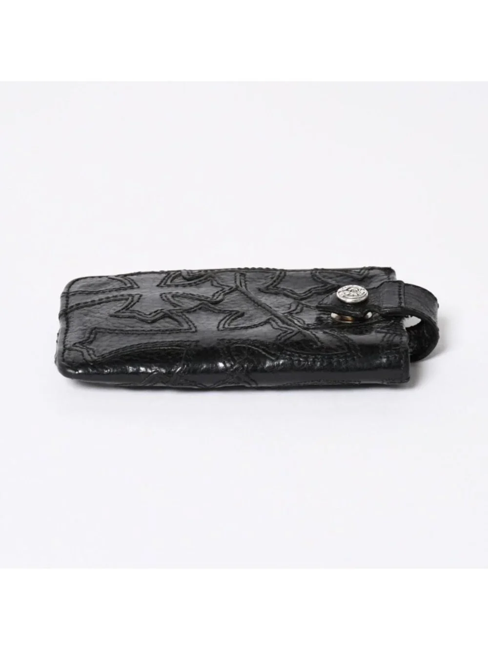 Chrome Hearts Cemetery Cross Patch Card Case Black Silver Scroll Label Logo 925